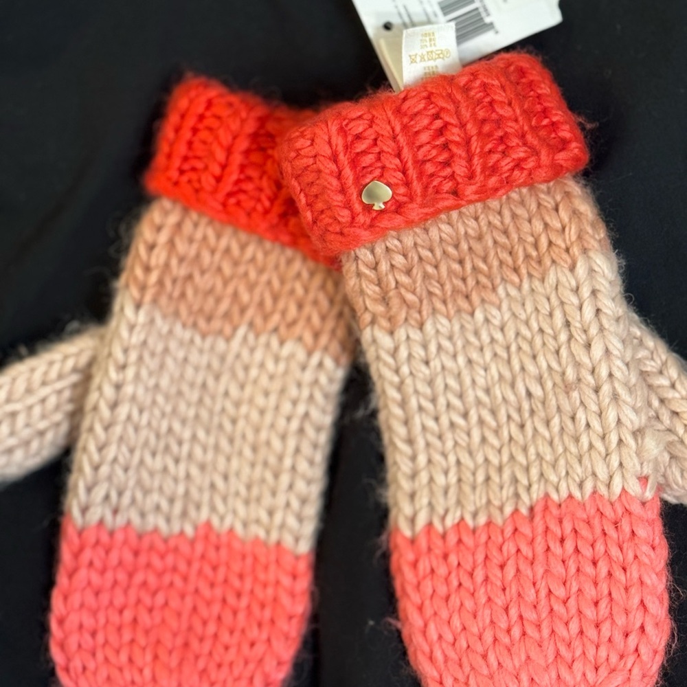 Kate Spade Kids Mittens - Coral and Peach